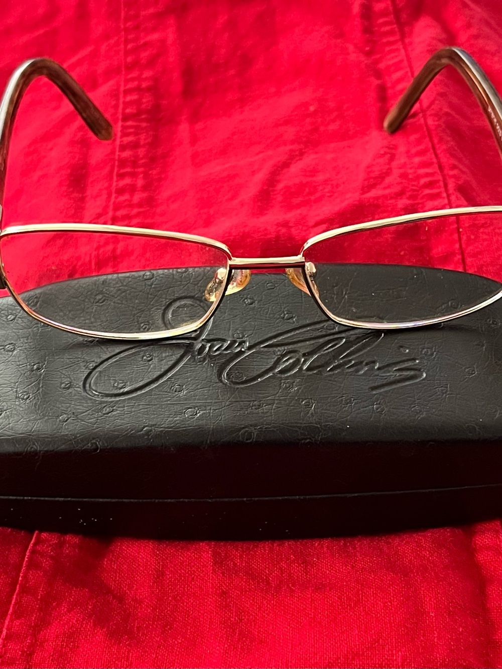 JOAN COLLINS 9790 GOLD BROWN AUTHENTIC EYEGLASSES